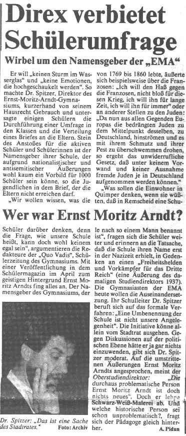 Direx verbietet Schülerumfrage