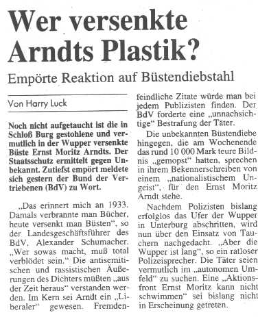 Wer versenkte Arndts Plastik?